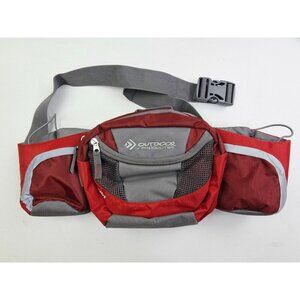 Outdoor Products Mojave 8 Burgundy Adjustable Bottle Holder Zip Logo Fanny Pack
